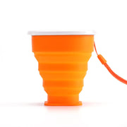 1Pc 200Ml Portable Silicone Retractable Folding Cup with Lid Telescopic Collapsible Drinking Cup Outdoor Travel Water Cup