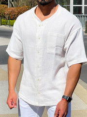 Men'S plus Size Chest Pocket Button down Shirt
