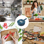 12-In-1 Multi-Functional Vegetable Chopper and Slicer - Perfect for Commercial Kitchens Cutting, Shredding, and Grating Carrots.