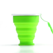 1Pc 200Ml Portable Silicone Retractable Folding Cup with Lid Telescopic Collapsible Drinking Cup Outdoor Travel Water Cup