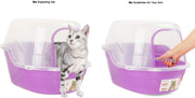 Covered Litter Box, Jumbo Hooded Cat Litter Box Holds up to Two Small Cats Simultaneously,Extra Large Purple by