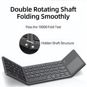 Mini Keyboard Wireless Folding Keyboard Bluetooth Foldable Keyboard with Touchpad for Windows Android Ipad Phone Rechargeable