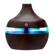 300ML Essential Aroma Oils Diffuser 5V Electric Humidifier Wood Grain Colorful Luminous Air Humidifier USB Mini Mist Maker
