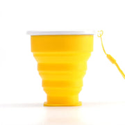 1Pc 200Ml Portable Silicone Retractable Folding Cup with Lid Telescopic Collapsible Drinking Cup Outdoor Travel Water Cup