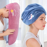 1Pc Quickly Dry Hair Hat Super Absorbent Soft Bathroom Women Head Towels Girls Cute Hair Towel Hair Dry Wrap Bonnets