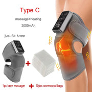 Electric Heated Vibration Knee Massage Physiotherapy Pad 3 in 1 Massager for Shoulder Elbow Hot Compress Pain Relief