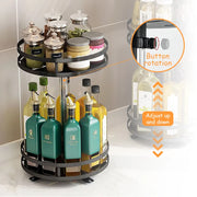 360°Rotation Spice Rack Organizer Jar Non-Skid Carbon Steel Storage Tray for Seasonings and Spices Cans for Kitchen Accessories