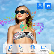 Smart Glasses Wireless Bluetooth Sunglasses Built-In Microphone Speakers Touch & Voice Assistant Compatible Glass for Men Women