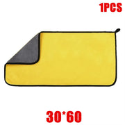 1/2/6Pcs Microfiber Cleaning Towel Thicken Soft Drying Cloth Car Body Washing Towels Double Layer Clean Rags Car Accessories