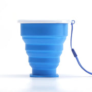 1Pc 200Ml Portable Silicone Retractable Folding Cup with Lid Telescopic Collapsible Drinking Cup Outdoor Travel Water Cup