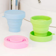 1Pc 200Ml Portable Silicone Retractable Folding Cup with Lid Telescopic Collapsible Drinking Cup Outdoor Travel Water Cup