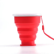 1Pc 200Ml Portable Silicone Retractable Folding Cup with Lid Telescopic Collapsible Drinking Cup Outdoor Travel Water Cup