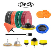 Electric Drill Brush Attachment Set Power Scrubber Brush Car Polisher Kitchen Bathroom Cleaning Kit Toilet Cleaning Tools
